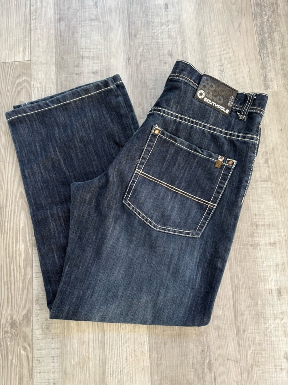 South Pole Men's Dark Indigo Relaxed Jeans